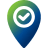Map pin with checkmark icon