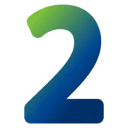 Colorful numeral two on dark field