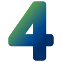 Blue and green number four