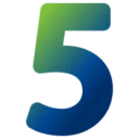 Stylish number 5 with gradient effect